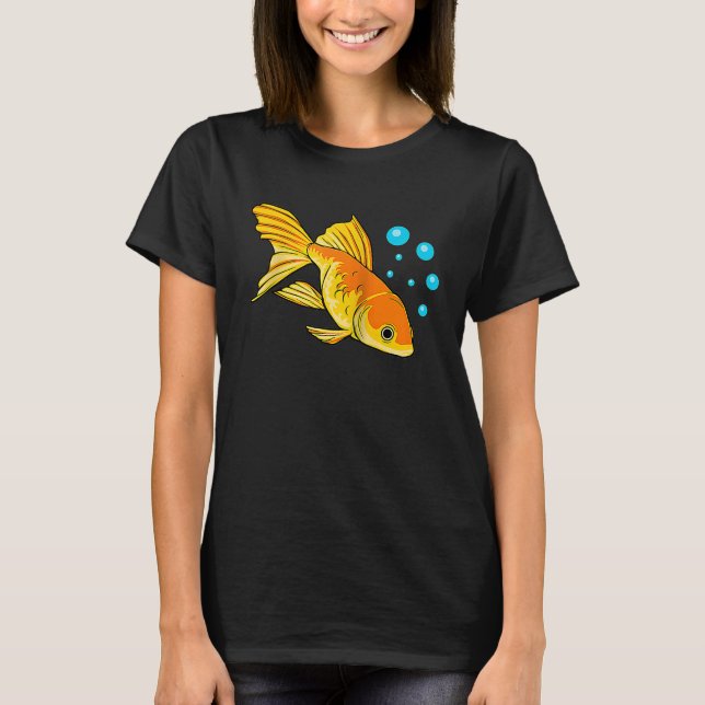 Goldfish Aquaristics Hobby Cute Fish Raglan T-Shirt (Front)