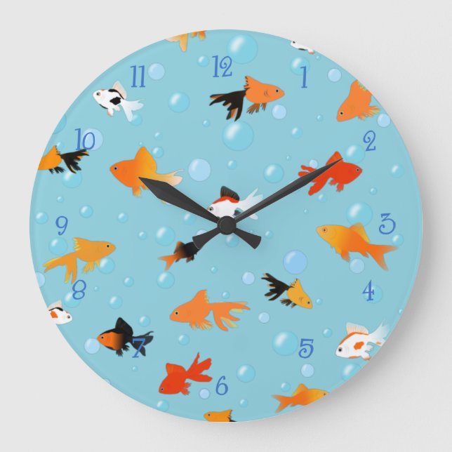 Goldfish Aquarium Acrylic Wall Clock (Front)
