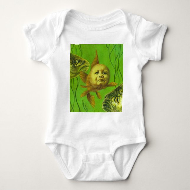Goldfish Baby Mutant Design Baby Bodysuit (Front)