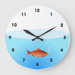 Goldfish Bowl Wall Clock with numbers