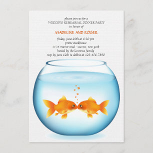 Goldfish Bowl Wedding Rehearsal Dinner Invitation
