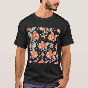 Goldfish Cherry Blossom Kawaii Orange T-Shirt