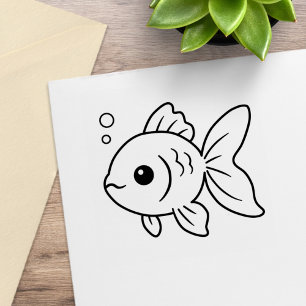 Goldfish Color Me Rubber Stamp