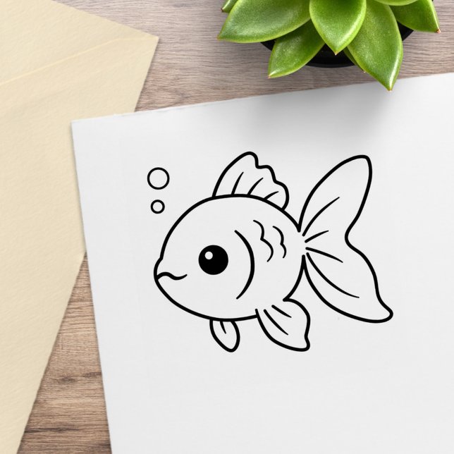 Goldfish Color Me Rubber Stamp (Creator Uploaded)