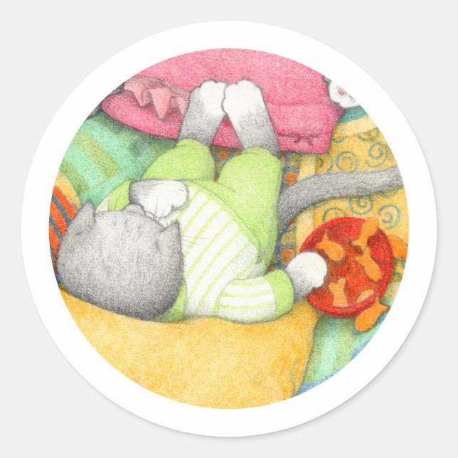 GOLDFISH CRACKERS KITTY Small Round Stickers (Front)