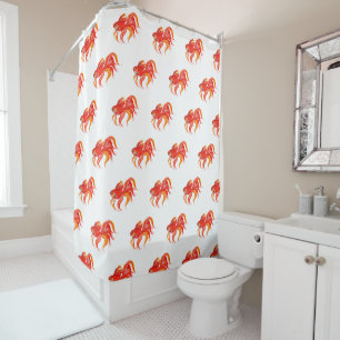 Goldfish design. Bright Aquarium fish Shower Curtain