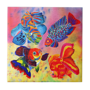 Goldfish design decorative tile