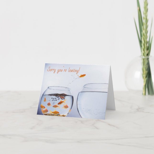 Goldfish escaping folded Greeting Card (Front)