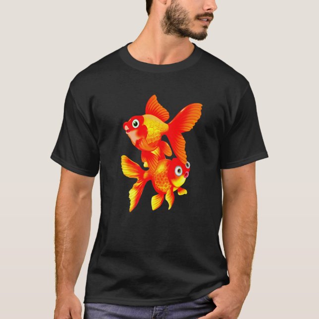 Goldfish Fancy Fantail Oranda Goldfish Aquarium Fi T-Shirt (Front)