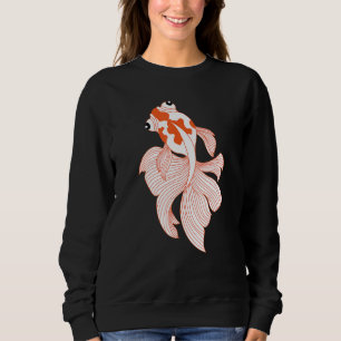 Goldfish Fancy Red White Calico Ryukin Fantail Vei Sweatshirt
