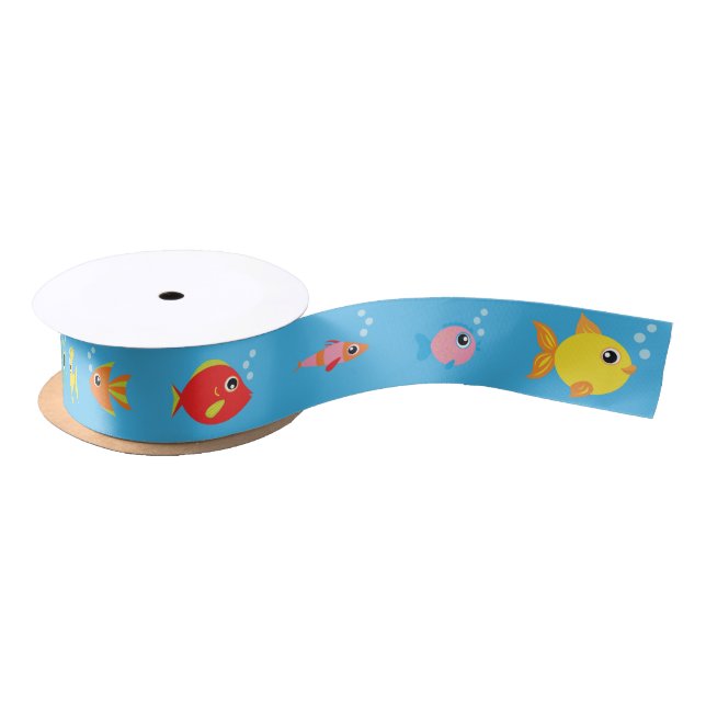 Goldfish Fish Aquarium Ocean Animal Ribbon Satin Ribbon (Spool)