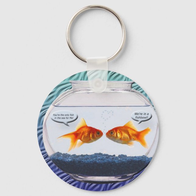 Goldfish fishbowl humour key ring (Front)
