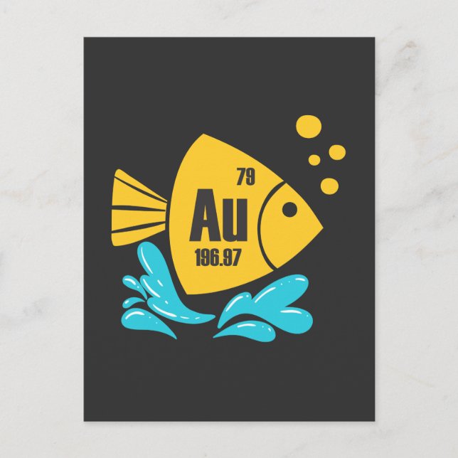 Goldfish Gold Element Chemistry Science Chemist Postcard (Front)