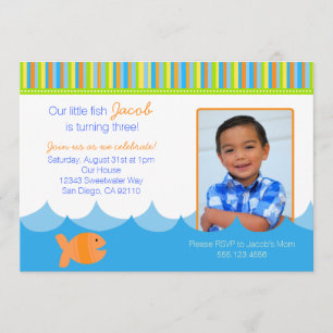 Goldfish Gold Fish Birthday Party Invitation