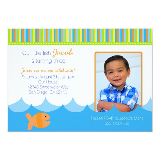 Goldfish Gold Fish Birthday Party Invitation