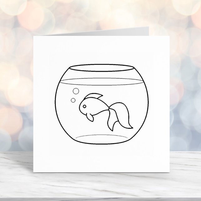 Goldfish in a Fish Tank Self-inking Stamp (Creator Uploaded)