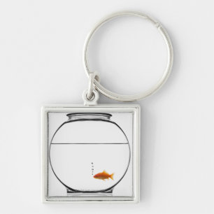 Goldfish in bowl key ring