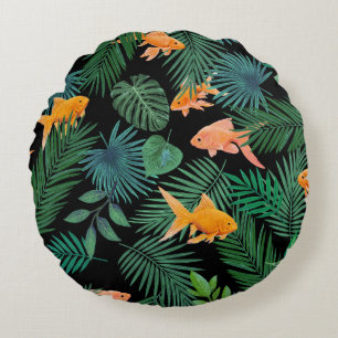 Goldfish in the Jungle Round Cushion