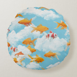 Goldfish in the Sky Round Cushion