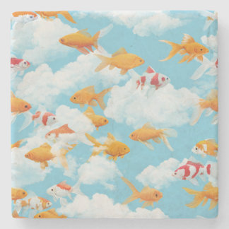 Goldfish in the Sky Stone Coaster