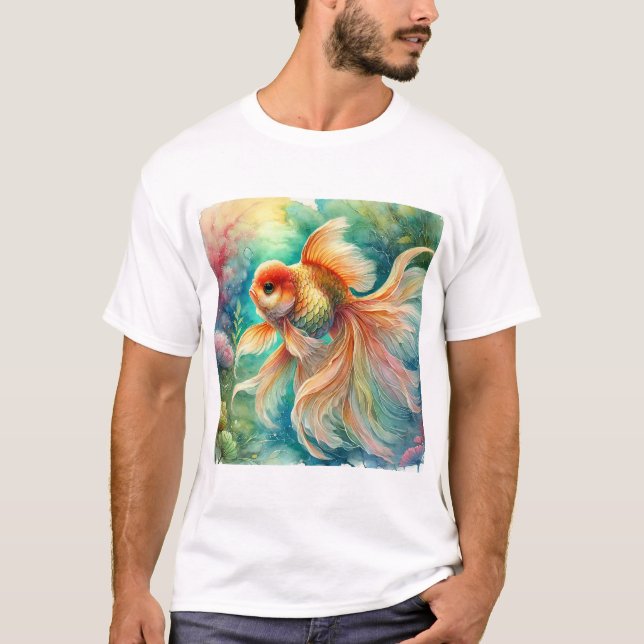 Goldfish in Tranquil Waters 240824AREF111 - Waterc T-Shirt (Front)