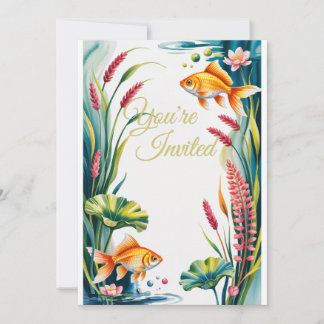 Goldfish Invitation Aquarium Fish Wedding Party