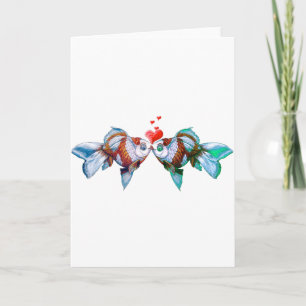Goldfish Kiss Holiday Card