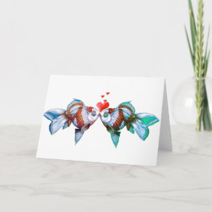 Goldfish Kiss Holiday Card