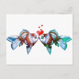 Goldfish Kiss Postcard