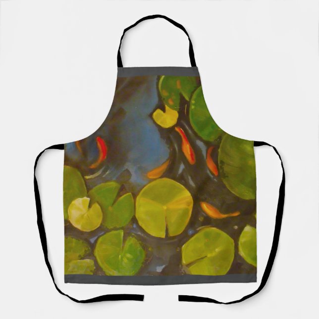 Goldfish Koi Pond Water Lilies Apron (Front)