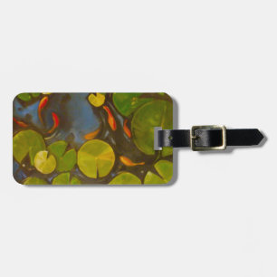 Goldfish Koi Pond Water Lilies Luggage Tag