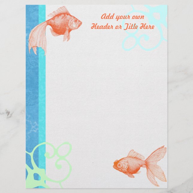 Goldfish Letterhead Stationery (Front)