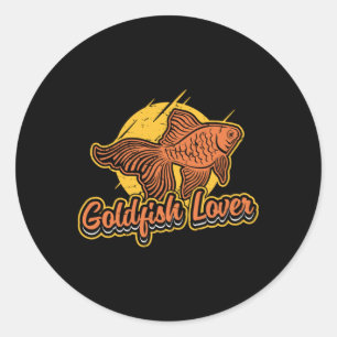Goldfish Lover Aquarium Vintage Retro Animal Fish Classic Round Sticker