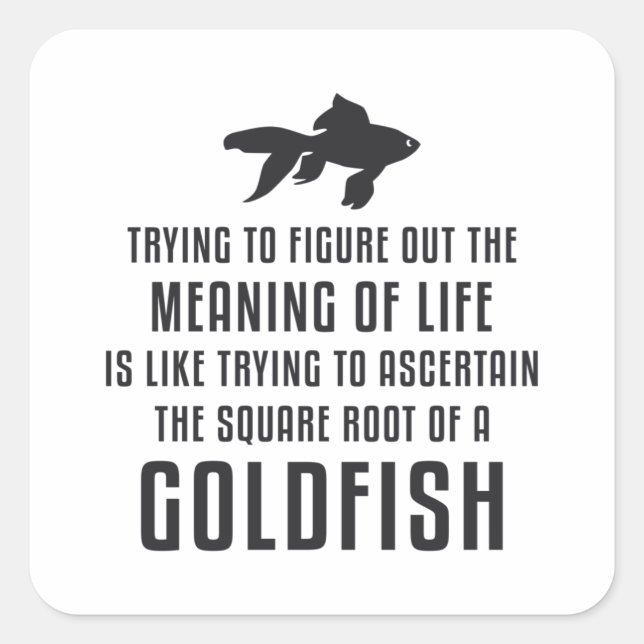 Goldfish Meaning Of Life Goldfish Retro Funny Fish Square Sticker (Front)