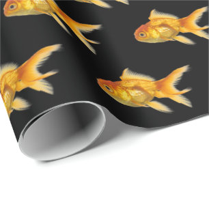 goldfish on black wrapping paper