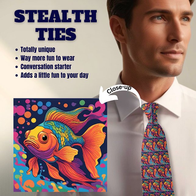 Goldfish Orange and Blue Neck Tie (Creator Uploaded)