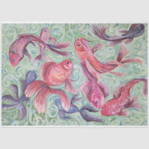 goldfish painting tissue paper