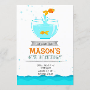 Goldfish party birthday invitation