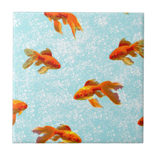 goldfish pattern ceramic tile