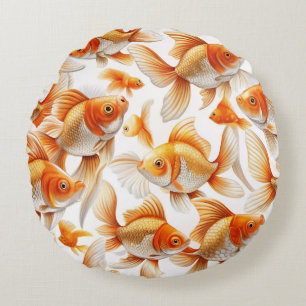 Goldfish Pattern Throw Pillow and Fleece Blanket