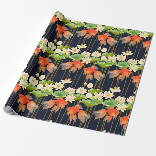 Goldfish Pattern Wrapping Paper (Unrolled)