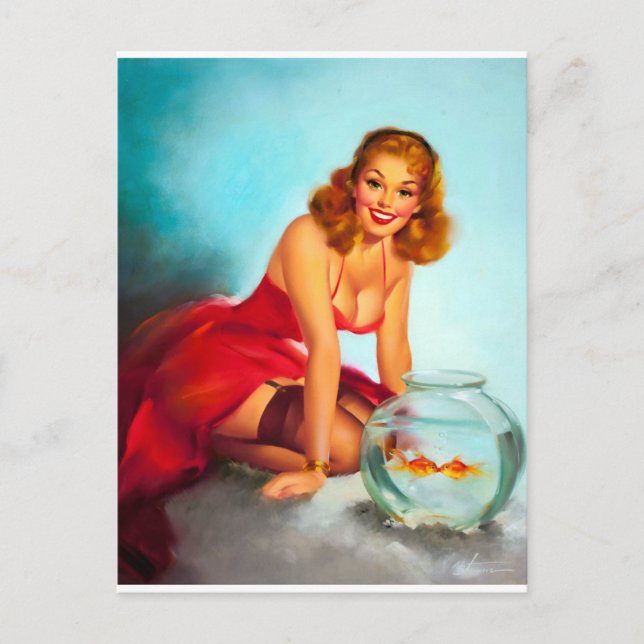 Goldfish Pin Up Postcard (Front)