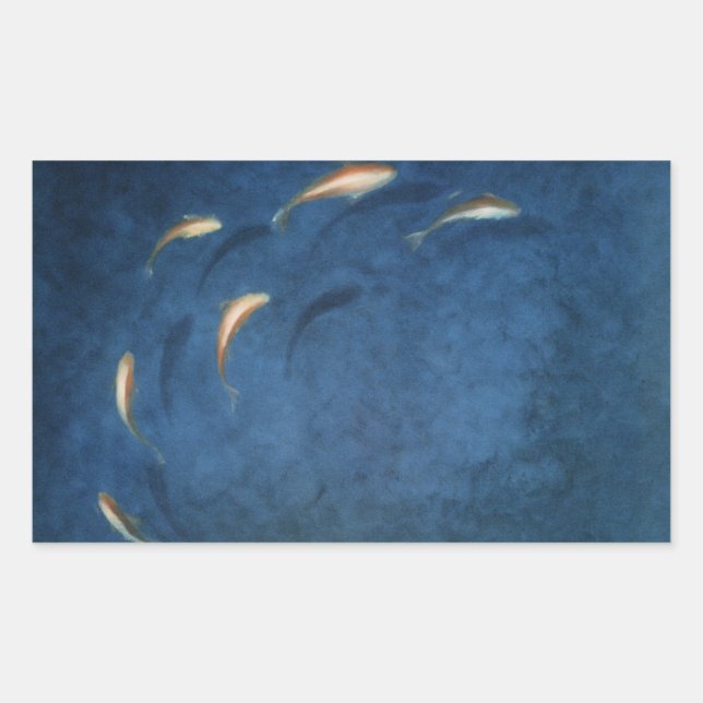 Goldfish Pool Rectangular Sticker (Front)