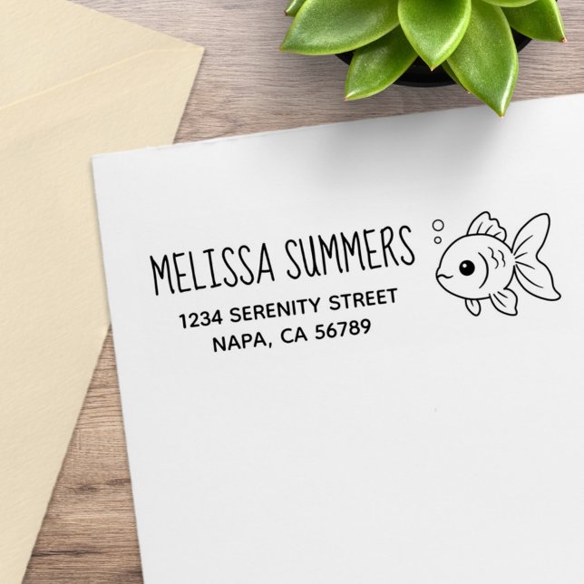 Goldfish Return Address Rubber Stamp (Creator Uploaded)