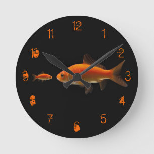 Goldfish Round Clock