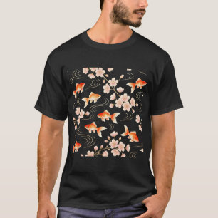 Goldfish Sakura Blossom Watercolor T-Shirt