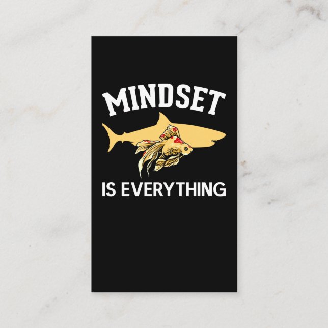 Goldfish Shark Mindset Motivation Business Card (Front)