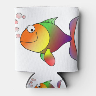 goldfish smiling cartoon can cooler