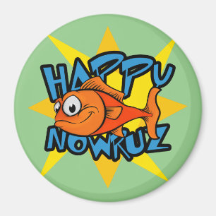 Goldfish Smiling Sun Persian New Year Nowruz Magnet