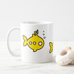 Goldfish submarine coffee mug